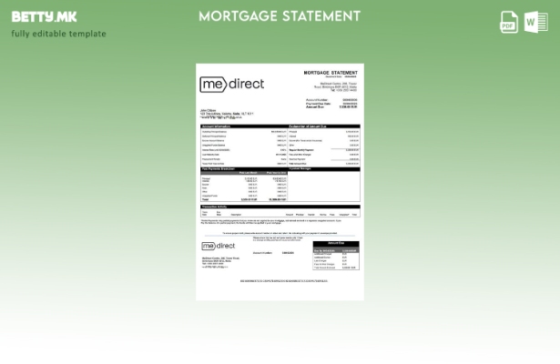 модерен стил Малта MeDirect банка за хипотека шаблон за Word и PDF